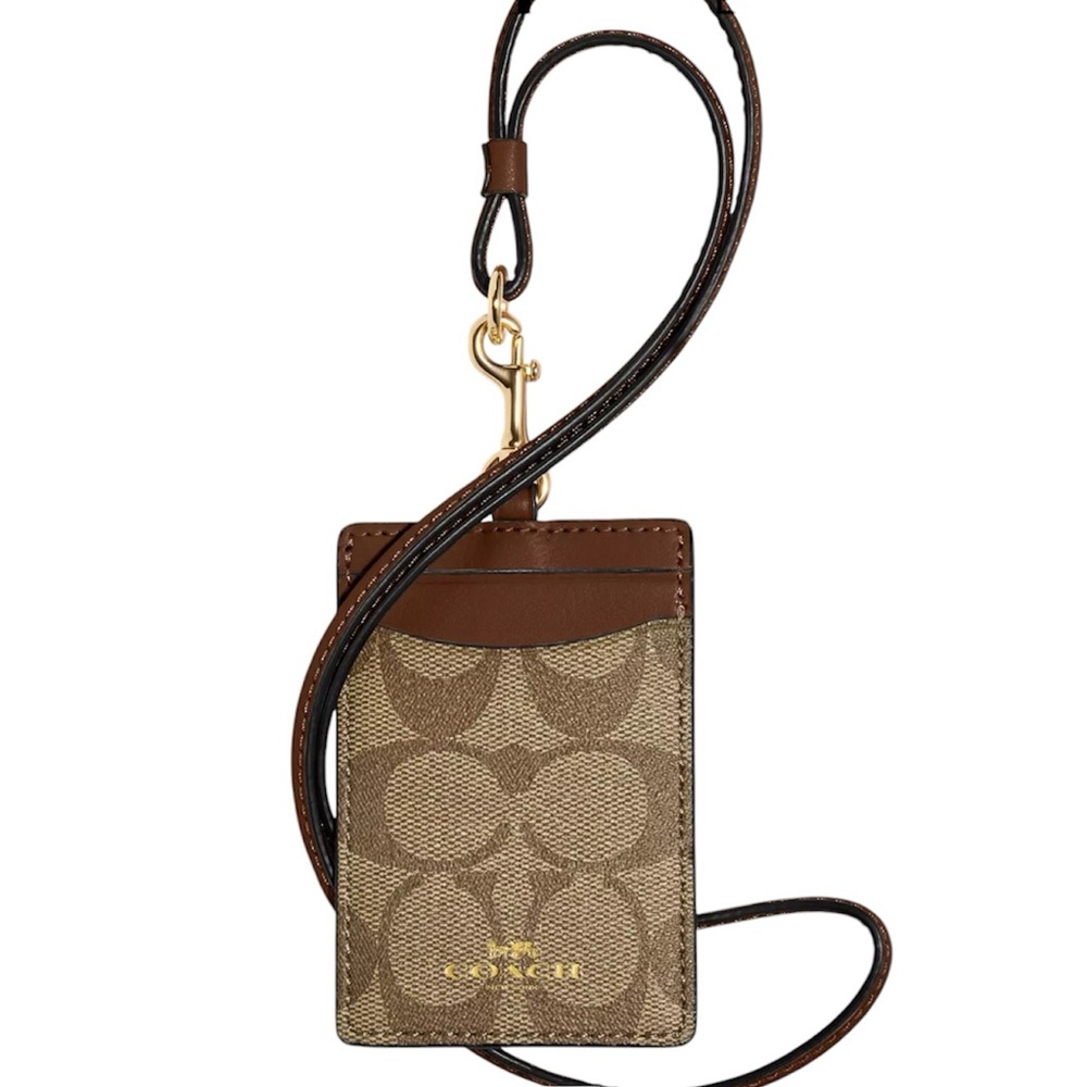 Coach Id Lanyard In Signature Canvas